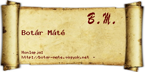 Botár Máté névjegykártya
